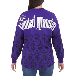Nwot Disney Parks Haunted Mansion Wallpaper Print Purple/Black Spirit Jersey